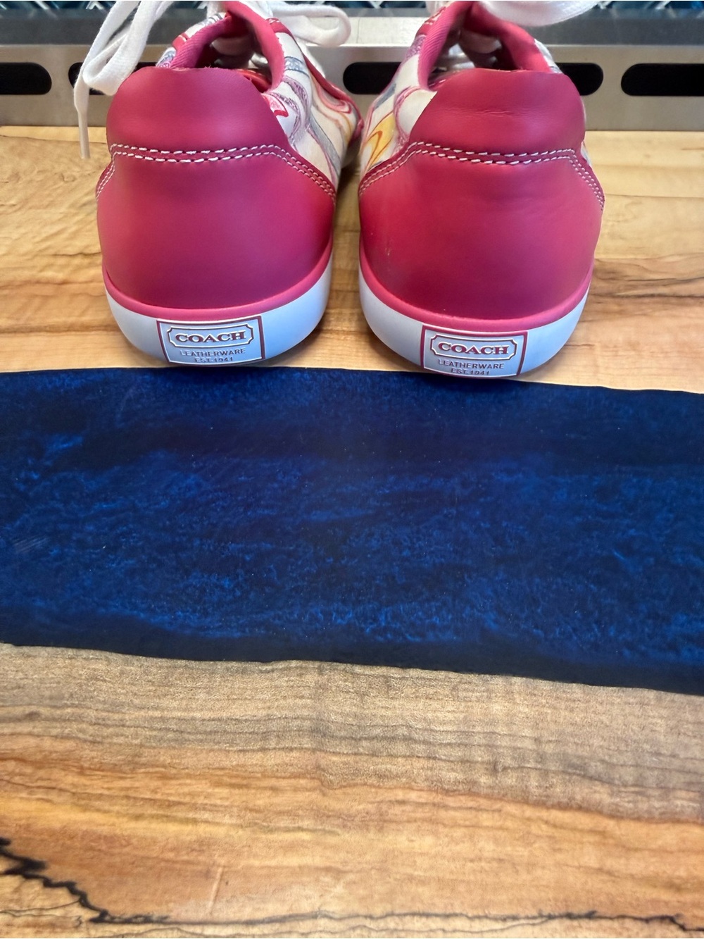 Coach Pink Multicolor Signature Low-Top Sneakers - Picture 3 of 9